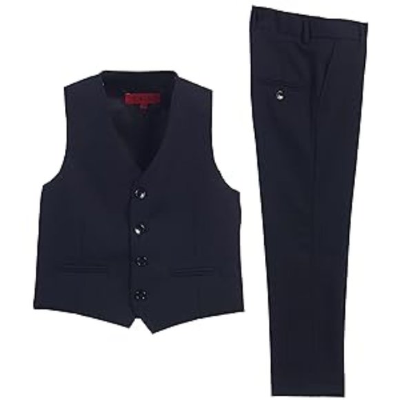 Kids Boys 2 Piece Vest and Pants Formal Set- Navy - Picture 1 of 4